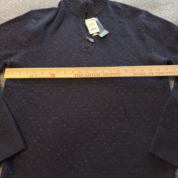 Bloomingdale’s The Men’s Store 1/4 Zip Wool Linen Sweater 1/4 Zip Pullover Large - Picture 5 of 6